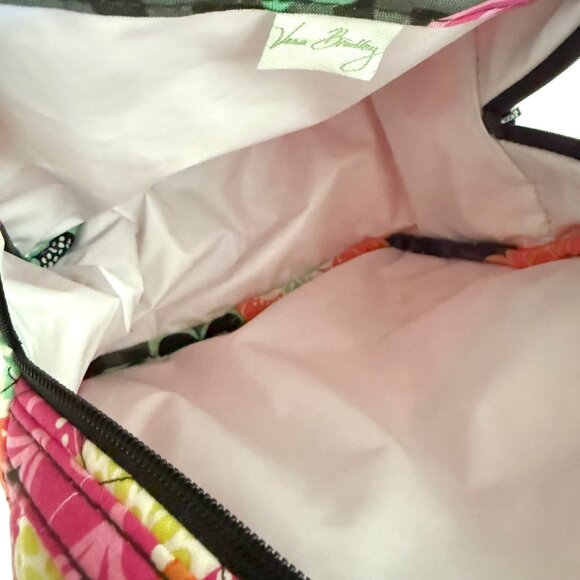 Vera Bradley Lunch Bag Floral Insulated Tote Pink Orange Black Double Handle - Picture 8 of 14